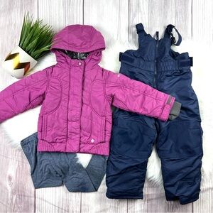 Columbia Titanium Omni-Heat Snow Jacket, Snow Bib, Uniqlo Thermal Size 3T